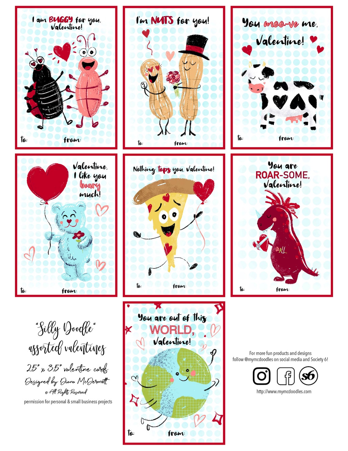 ValentinstagKarten Printables Kinder Schule Valentines von Etsy