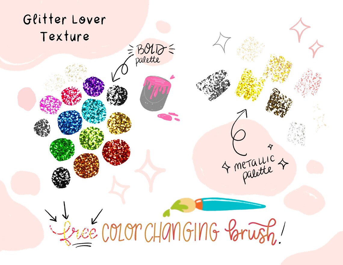 Glitter Lover Toolkit for Procreate, Procreate Files, Glitter, Holo