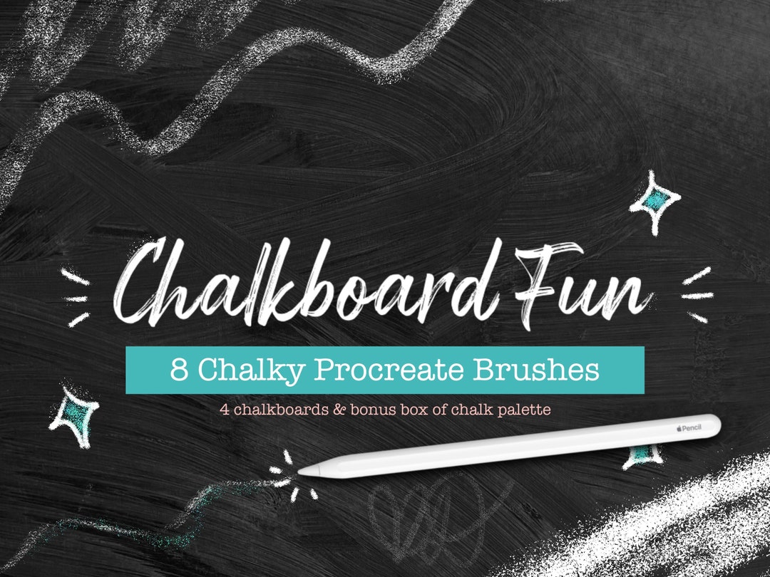 Chalkboard Fun Digital Brush and Board Bundle, Procreate, Chalk Brush