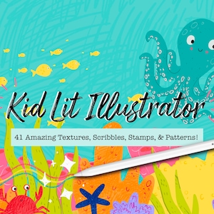 Kid Lit Illustrator Procreate Brush Bundle, Children's Book Illustration Procreate Brushes, Children's Artist Texture Pattern Brush
