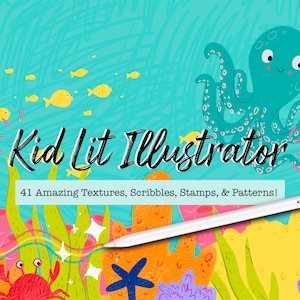 Kid Lit Illustrator Procreate Brush Bundle, Children&#39;s Book Illustration Procreate Brushes, Children&#39;s Artist Texture Pattern Brush