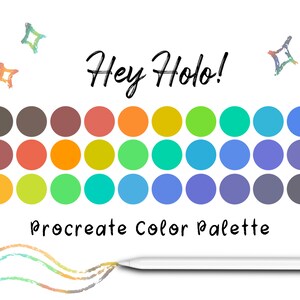 Hologram Procreate Color Palette, Procreate Tools, Procreate Swatches, iPad Art, Color Swatches, Procreate Palette, Procreate Art