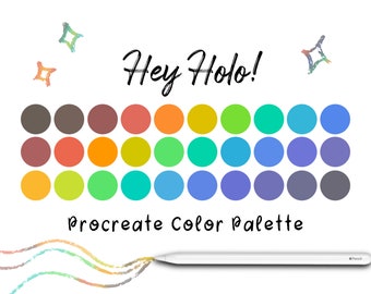 Hologram Procreate Color Palette, Procreate Tools, Procreate Swatches, iPad Art, Color Swatches, Procreate Palette, Procreate Art