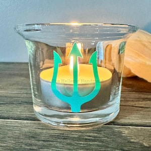 Poseidon candle holder set with candles, Neptune ritual candle holder