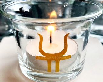 Hestia candle holder set with candles, Hestia's flame ritual set. Hellenic Polytheism