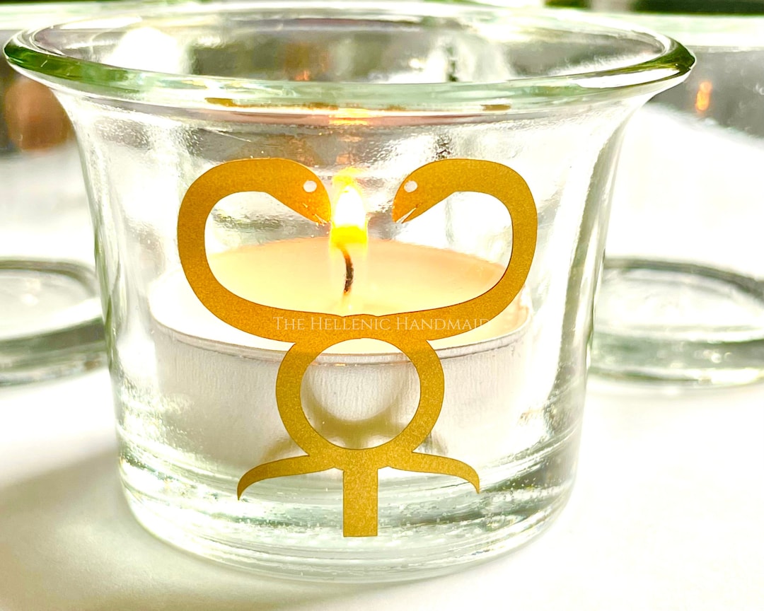 Hermes Candle Holder Set With Tea Candles Kerykeion Symbol Etsy