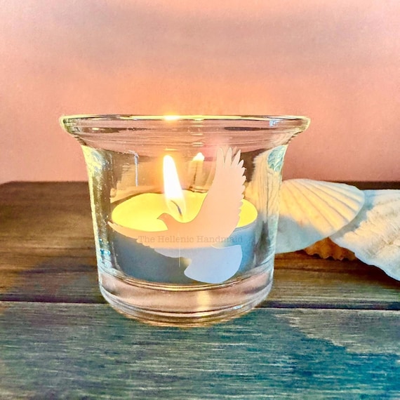 Aphrodite's dove candle holder set with candles, Venus ritual candle holder