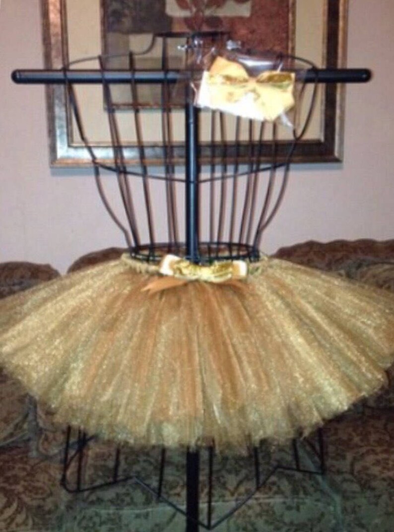 Shimmer Gold Tutu & Bow for your Princess image 1