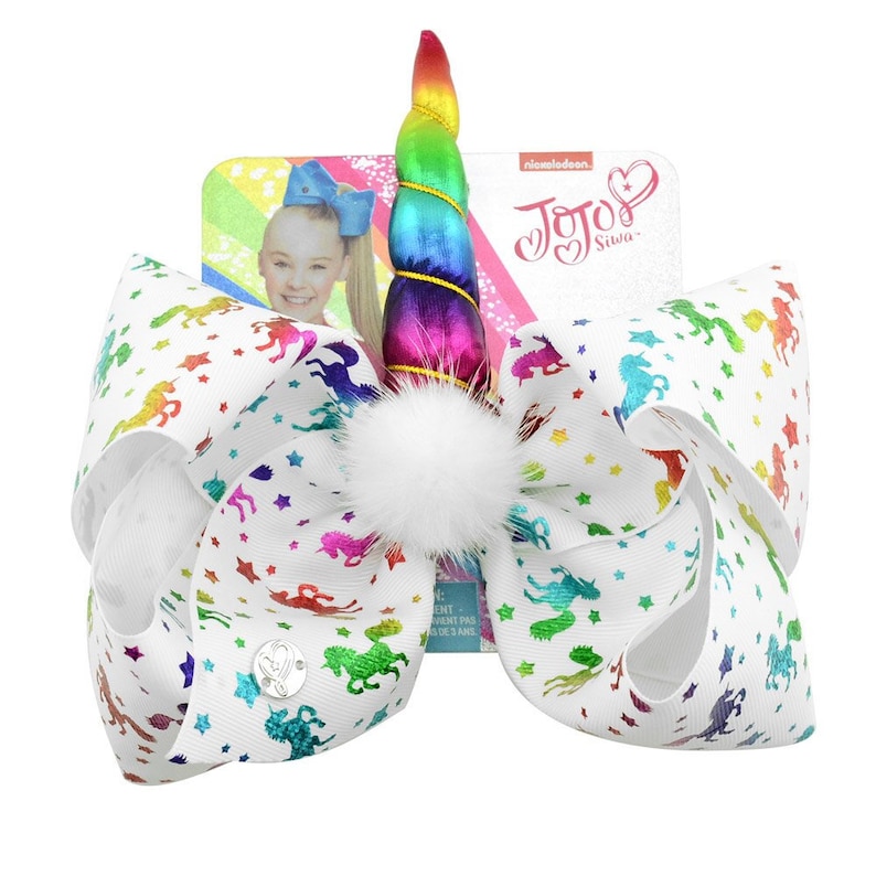Unicorn Pattern Print Hair Bows With Clips Unicorn Horn For Girls Colorful Hairpins Hair Accessory 8 JoJo Bows