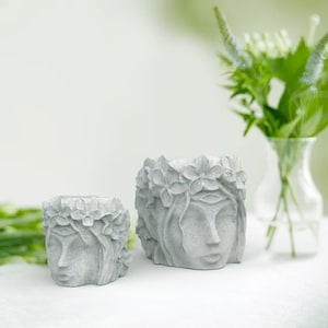 Woman Avatar Flower Pot Mold: DIY Concrete Planter Silicone Mold