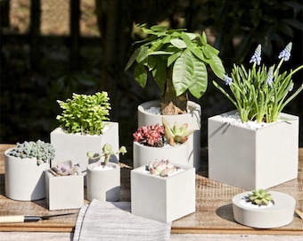 Flower pot molds Round Square Cement Mold Planter Mold For Succulents Multi Size  Concrete Vase Molds  Silicone Mold Garden Pot Mold