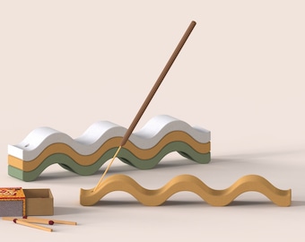 Wave Design Silicone Incense Holder Mold: DIY Concrete Cement Jesmonite