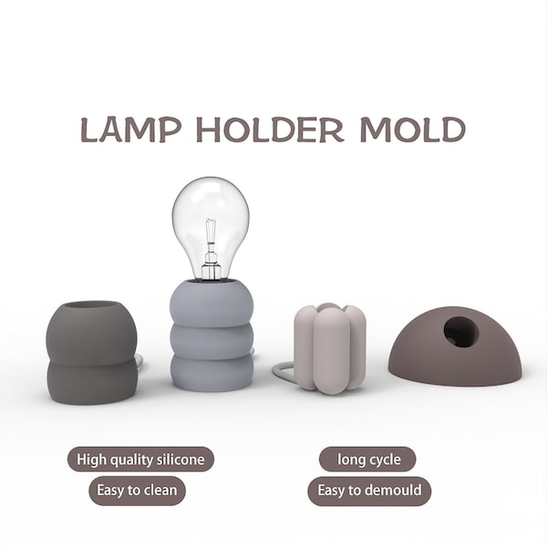Creative and diversified modeling Nordic style cement lampshade silicone mold desktop decoration concrete lampholder mold