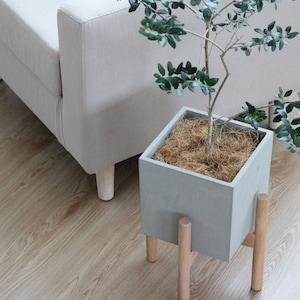 Moules pour pots carrés 21 cm Moules pour jardinières en béton Moules pour étagères en silicone Moules pour pots de fleurs ronds en ciment