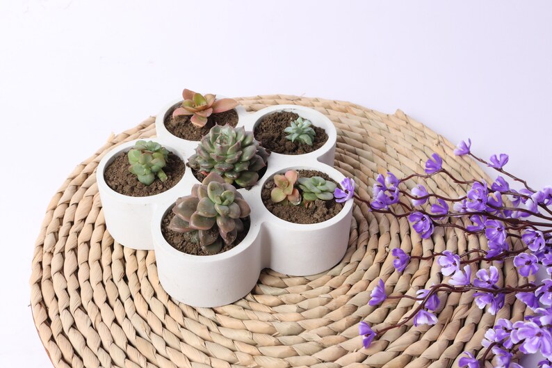 Round Flower Pot Molds Silicone Concrete Planter Molds Five | Etsy