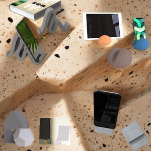 Pinkie mal Creatieve buigende vorm mobiele telefoon beugel beton mal desktop decoratie beugel siliconen mal voor cement:
