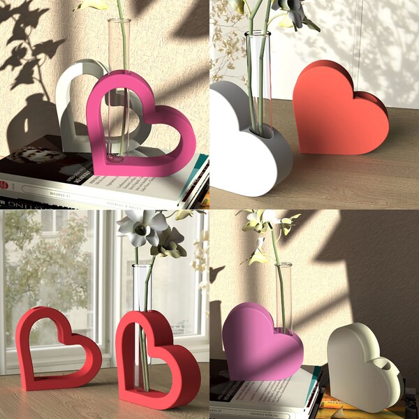 Kreative Liebe Modellierung Glasrohr Zementform Blumentopfform Desktop Dekoration Blumenregal Betonform Valentinstag Geschenk