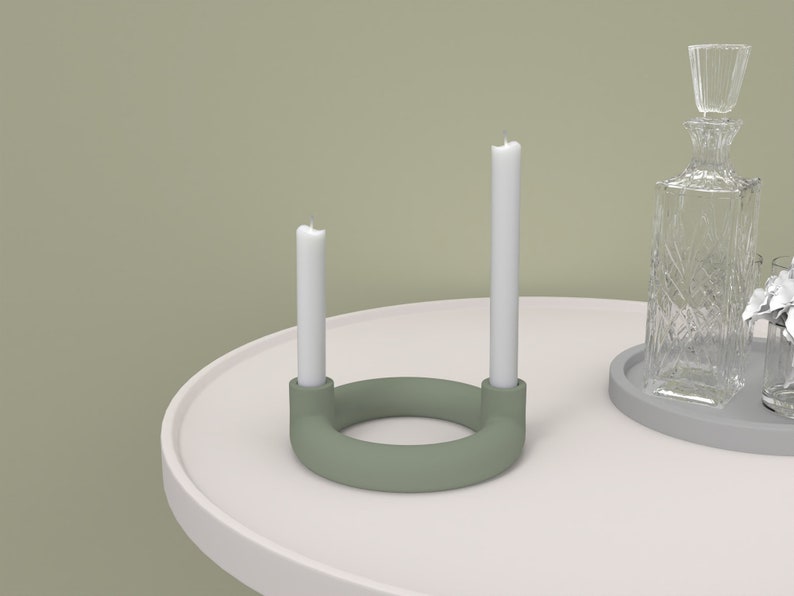Two Holes Silicone Candle Stick Holder Molds Concrete Candle Etsy