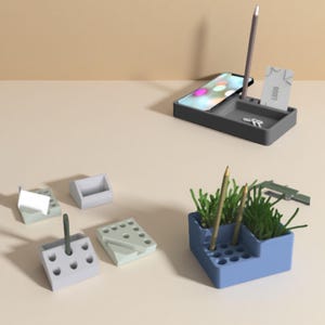 Stampo per portabiglietti da visita in cemento PinkieMold, stampo per portapenne, stampo per porta telefono in silicone personalizzato.