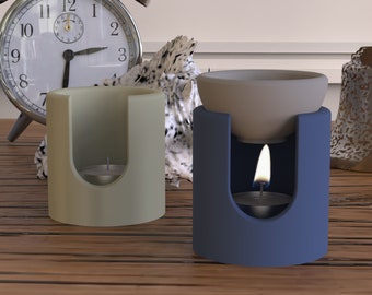 Silicone Wax Melter Mold: Concrete Candle Holder Bowl
