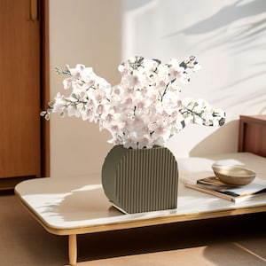 Vertical stripes Aromatherapy stick jar cement mold flowerpot silicone mold desktop decoration vase mold concrete planter mold  for concrete