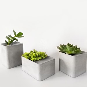 Silicone flower pot mold concrete vase mold rectangular cement flowerpot mold Geometric succulent Planter pot mold