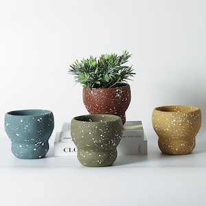 Pot de fleur rond moule en ciment décoration de bureau plantes vertes pot de fleur moule en béton moule de jardinière moule en silicone pour béton