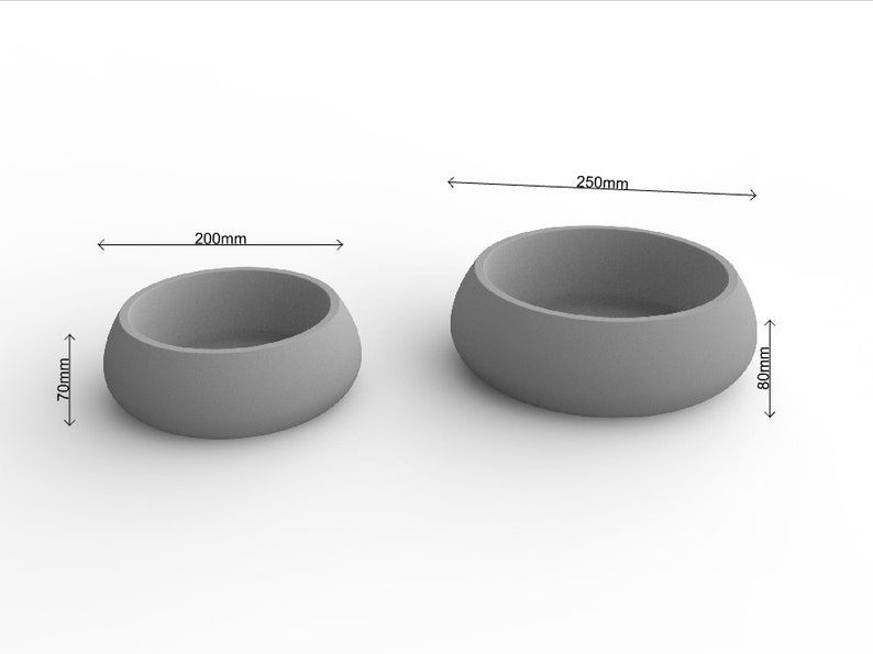 Large Concrete Bowl Planter Molds Silicone Flower Pot Molds Etsy Australia