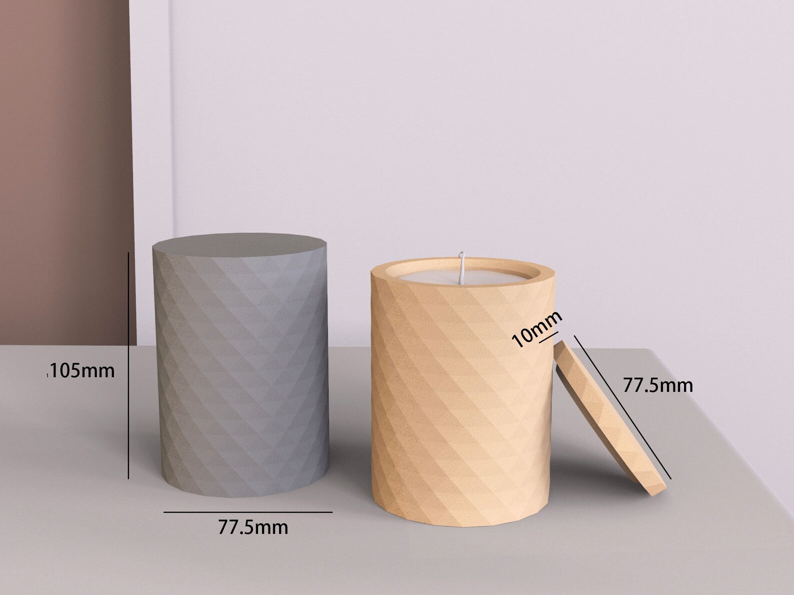 Silicone Candle Vessel Molds Concrete Candle Cup Molds Wax Etsy