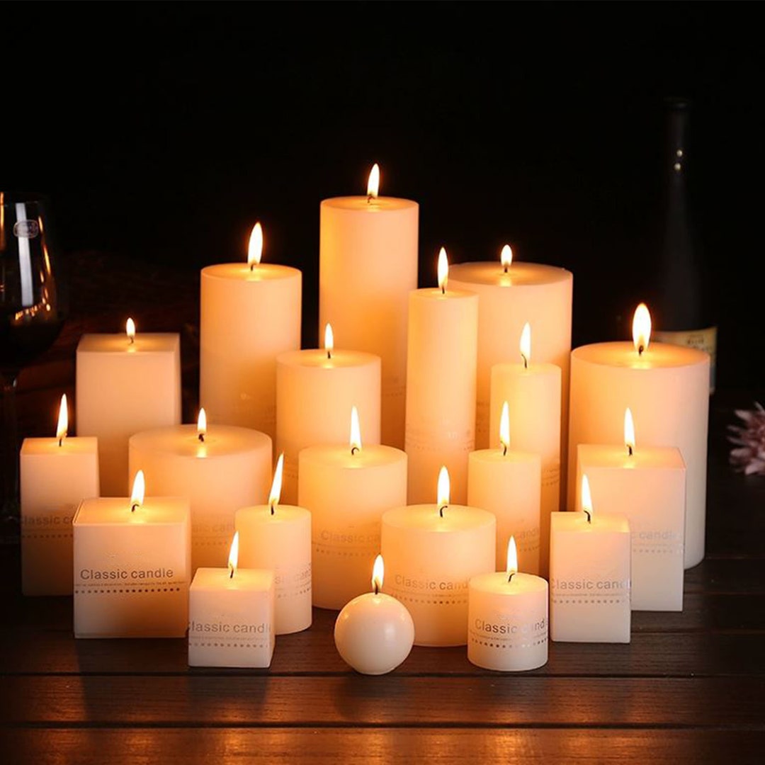European Style Pillar Canlde Molds Cylindrical Cube Wedding Candle Molds DIY Candles Silicone