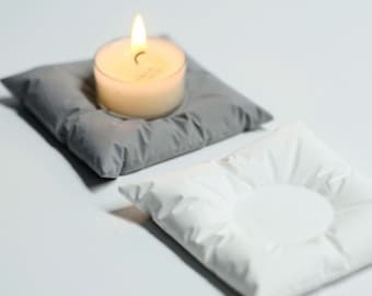 Pillow Shape Tealight Holder Silicone Mold: Concrete Candlestick Molds