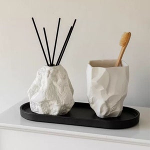 Rock Texture Silicone Mold - Smokeless Aromatherapy Diffuser Bottle, Cement DIY Decor, Table Ornament