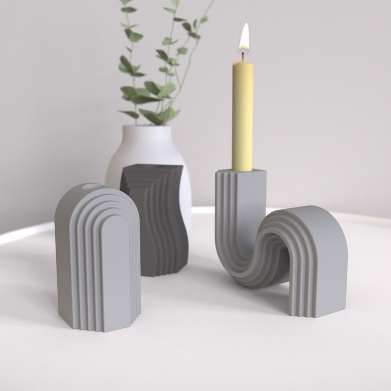 Silicone Candlestick Molds Concrete Candle Holder Molds Etsy