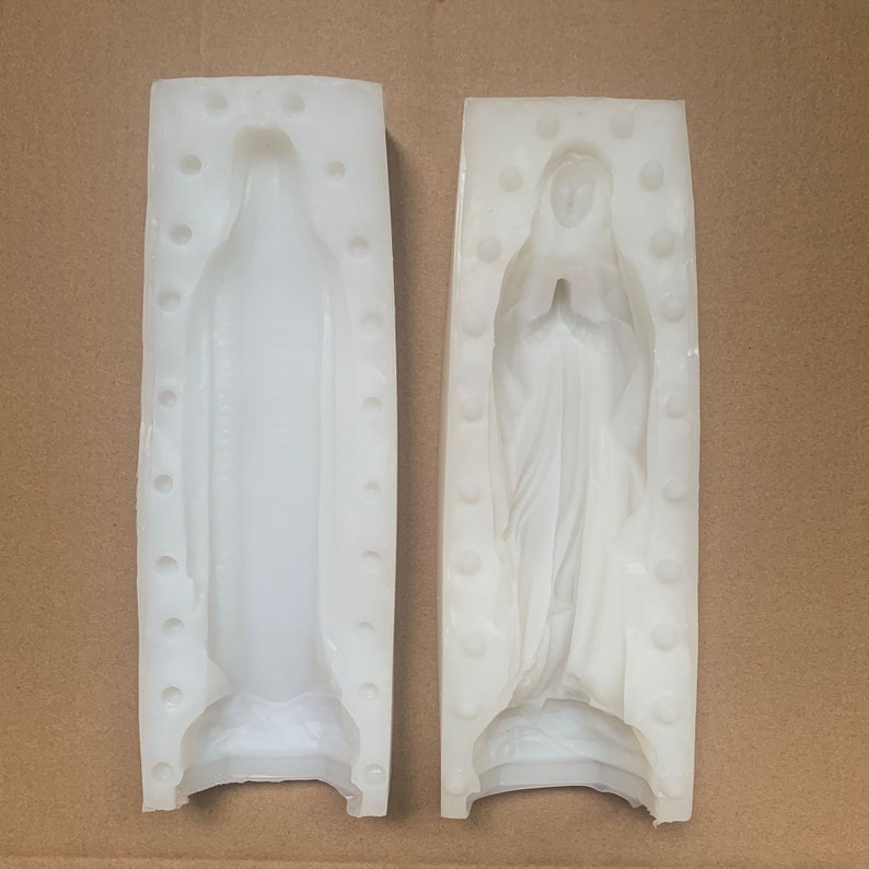 Virgin mary Silicone Candle Molds Concrete Statue Molds Etsy