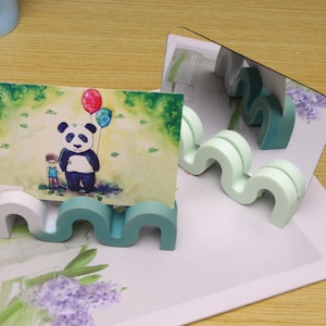 Molde de cemento para soporte de espejo curvo Pinkiemold, soporte para espejo de mesa de maquillaje, molde de concreto, decoración de escritorio, molde de silicona personalizado