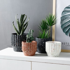 Flower Pot Silicone Mold: Concrete Planter, Desktop Decor