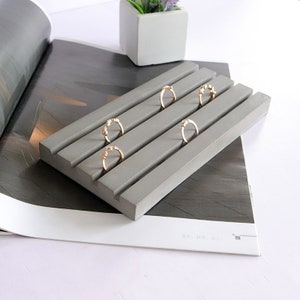 Cement tray mold jewelry storage tray silicone mold for concrete placement plate stripe Handmade mold cement molds custom silicone mold