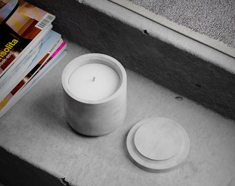 Candle Cup Concrete Mold: Silicone Candle Vessel with Lid