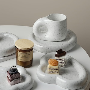 Creative cement tray silica gel mold aromatherapy gypsum concrete fruit tray storage tray customized silica gel mold