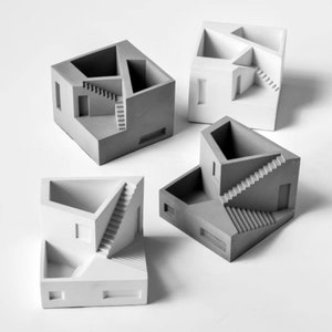 Portalápices de cemento arquitectónico en miniatura, adornos, caja de almacenamiento de escritorio de oficina, molde de hormigón, inserto de bolígrafo, caja de almacenamiento, molde de silicona personalizado