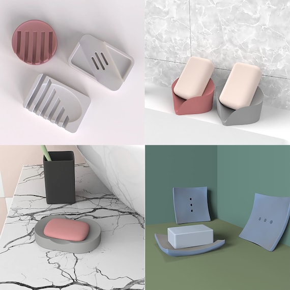 Concrete Soap Holder Mold Creative Design of Cement Soap Silicone Molds  Bathroom Furnishings Molds DIY Soap Tray Molds 