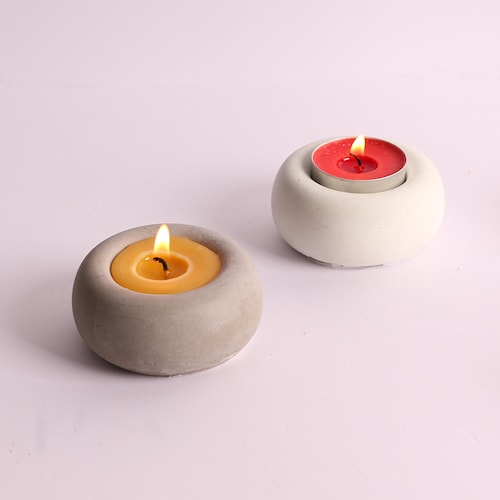 Round Concrete Candle Holder Molds Wedding Decoration Crafts Etsy
