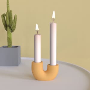 Concrete Candlestick mold Cement Candle insert Multifunctional Molds candle Holder Concrete Silicone molds 2 holes Candle Holder Molds image 1