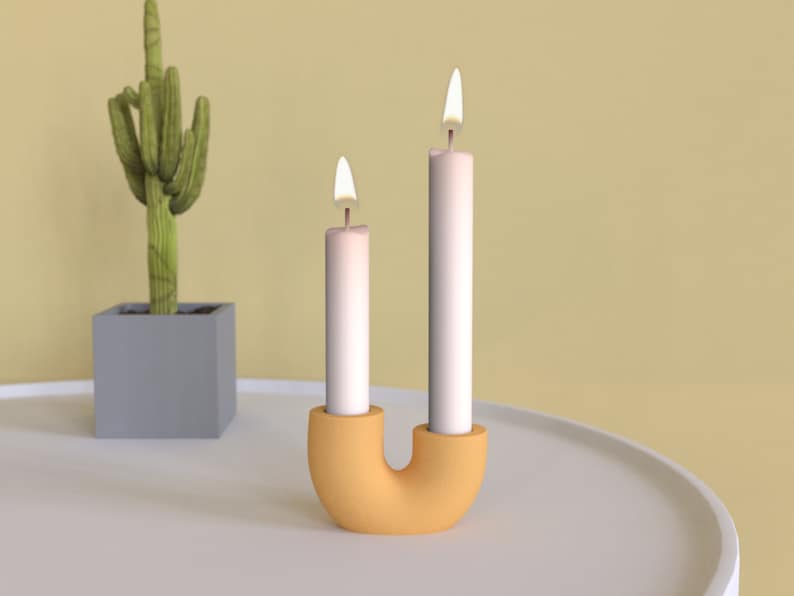 Concrete Candlestick mold Cement Candle insert Multifunctional Molds candle Holder Concrete Silicone molds 2 holes Candle Holder Molds image 1