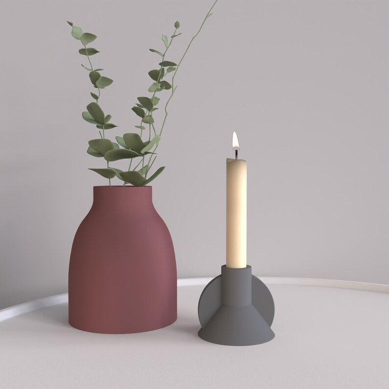 Concrete Candlestick Silicone Mold Aromatherapy Candle Holder Etsy