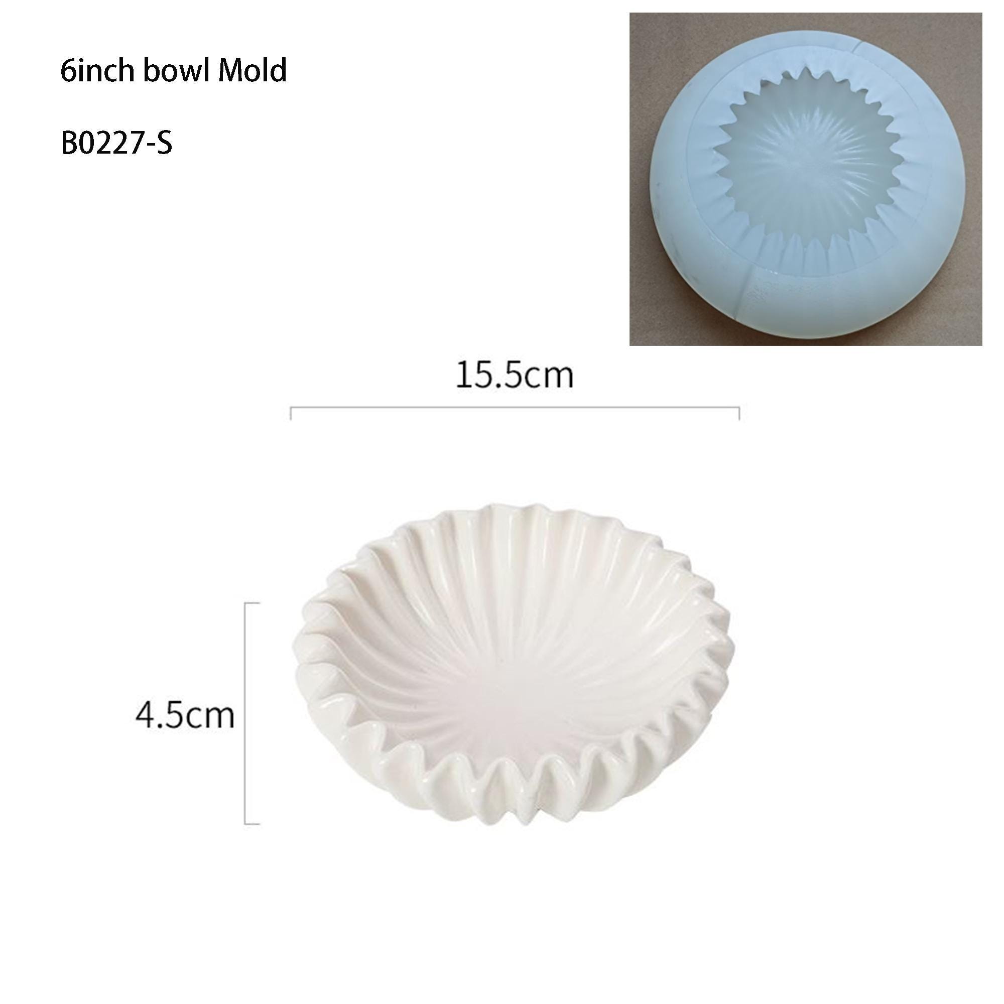 Plastic Ruffle Tray Ruffle Edge Tray Bowl Silicone Mold: Floral Design Resin, Concrete ...
