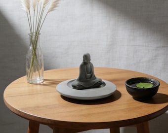 Buddha Statue Tray Concrete Mold: Cement Table Ornaments