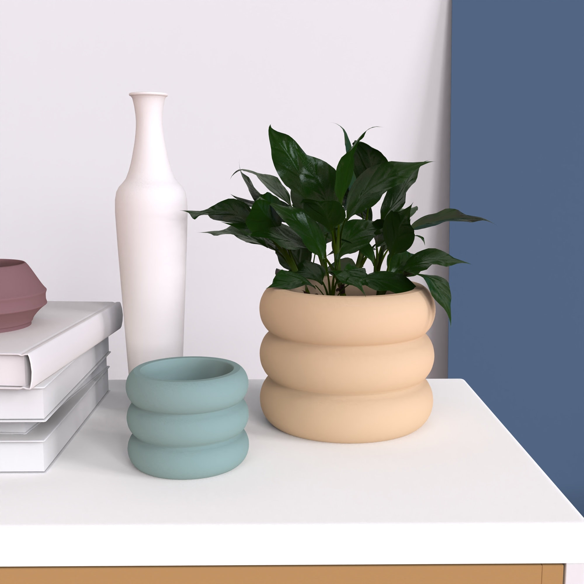 Silikonform 3D: Beton, Zement, Jesmonit Blumentöpfe