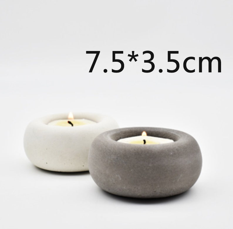 Cement candlestick mold concrete candle holder molds silicone plaster molds