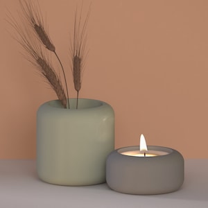 Creative Silicone Candle Vessel Molds Silicone Concrete Planter Molds Flower Vase Molds Tealight holder Molds